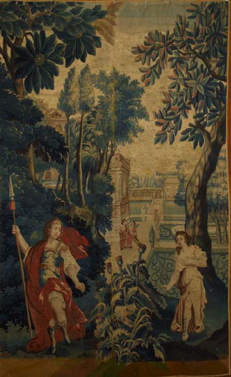 Appraisal: Franco-Flemish Verdure Tapestry Panel fourth quarter th century featuring the