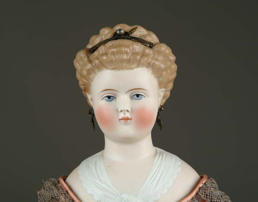 Appraisal: PARIAN SHOULDER HEAD WITH MOLDED AND PAINTED FEATURES This doll