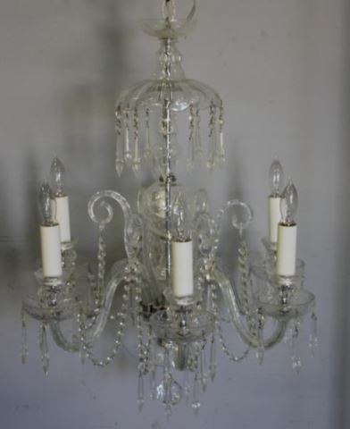 Appraisal: Waterford Style Vintage Cut Glass Chandelier From a Bronxville NY