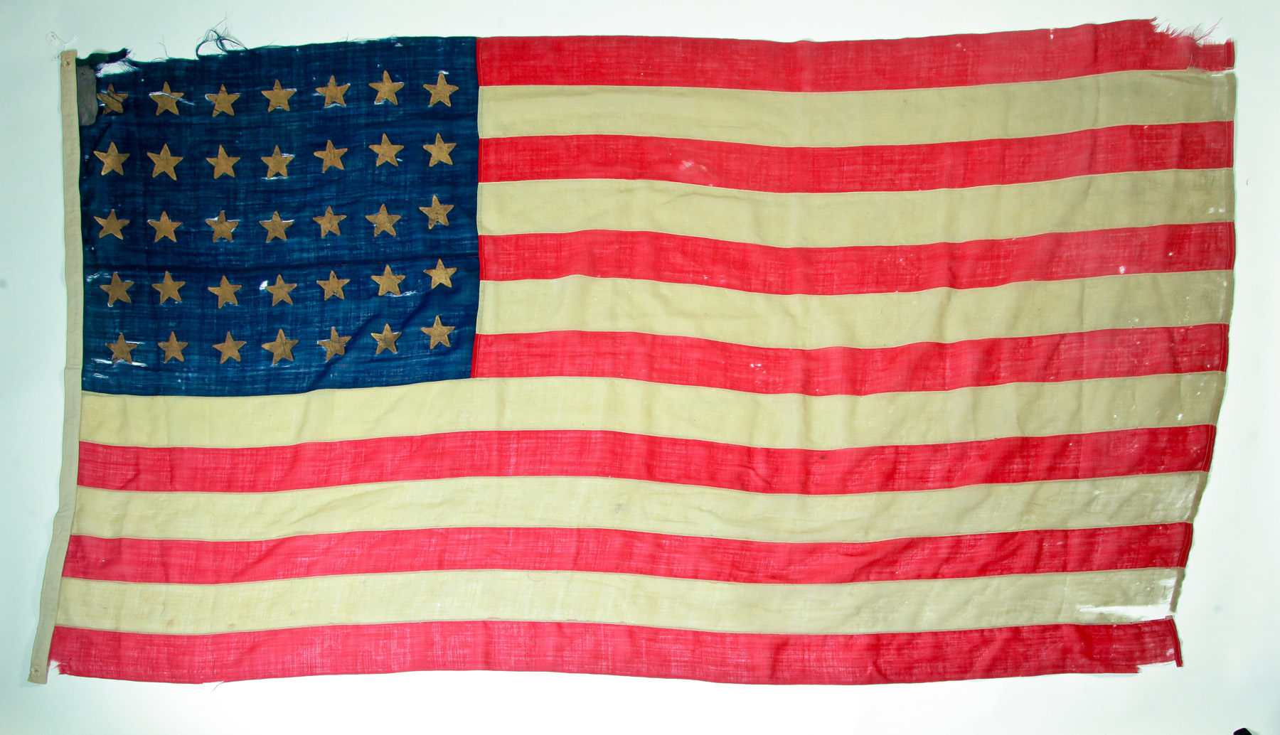 Appraisal: -STAR US FLAG Second half- th century wool Machine-sewn canton