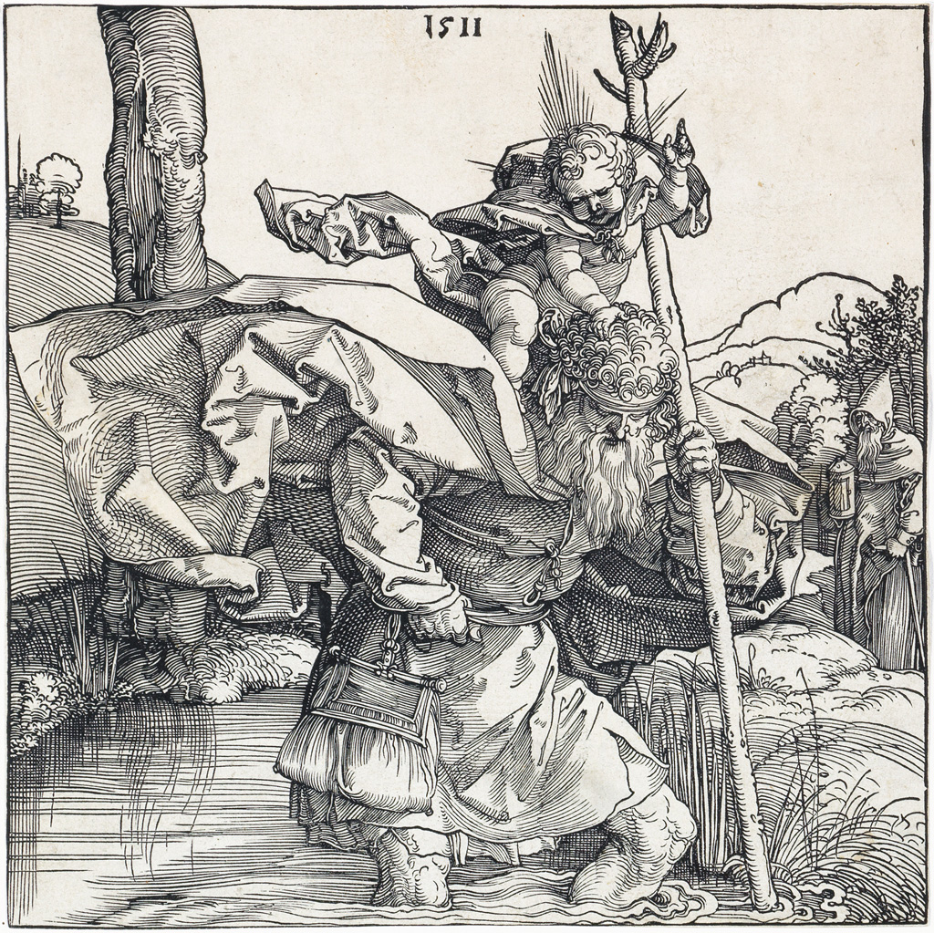 Appraisal: ALBRECHT D RER St Christopher Woodcut x mm x inches