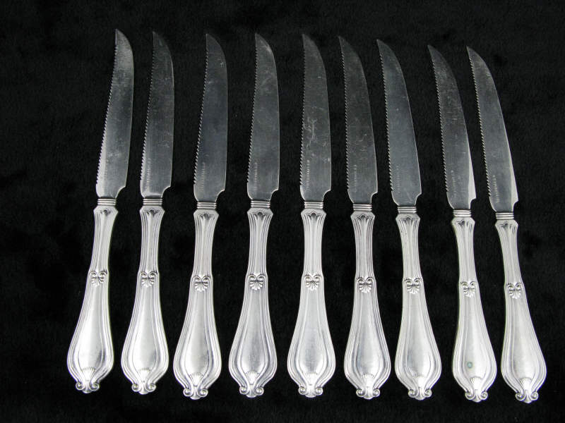 Appraisal: Set of Nine Tiffany Co Fruit Knives electroplate -