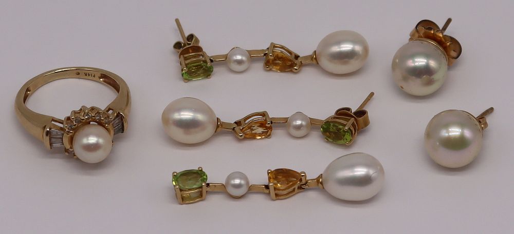 Appraisal: JEWELRY Assorted Gold and Silver Pearl Jewelry Includes a kt