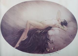 Appraisal: Louis Icart Love's Awakening Litho Framed With a seal stamped