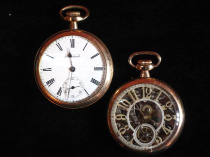 Appraisal: Two yellow gold filled case open face pocket watches th