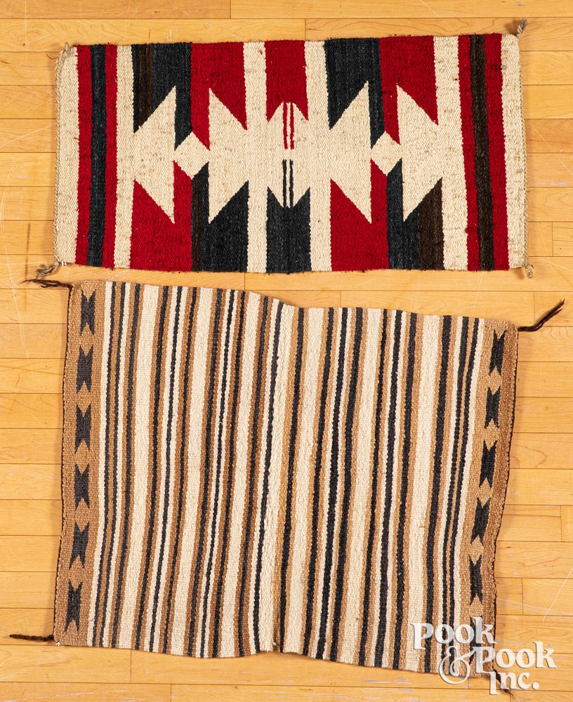 Appraisal: Navajo Indian Gallup throw etc Navajo Indian Gallup throw mid