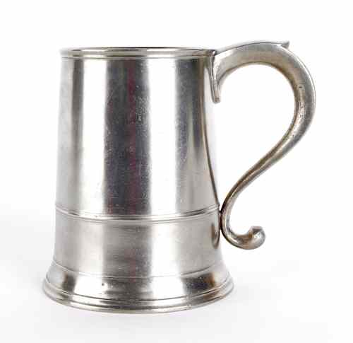 Appraisal: Pennsylvania pewter mug late th c bearing the touch of