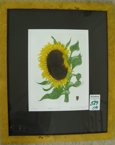 Appraisal: BARBIE TIDWELL PAIR ETCHINGS Oklahoma th century Each a sunflower