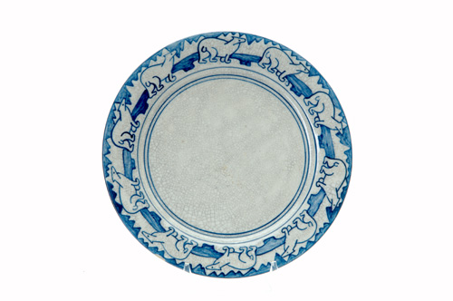 Appraisal: DEDHAM Crackleware plate no in the Polar Bear design by