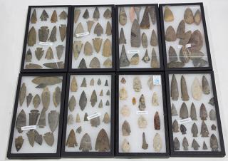 Appraisal: lot of Riker cases of fine and ancient American arrowheads