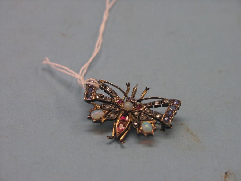 Appraisal: A Victorian yellow metal bug brooch composed of numerous rose-cut