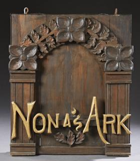 Appraisal: Carved Mahogany Hanging Double Sided Shop Sign mi Carved Mahogany