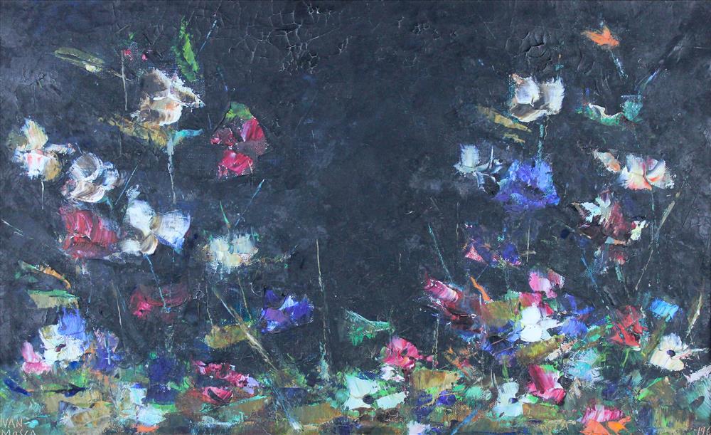 Appraisal: IVAN MOSCA ITALIAN - FLOWERS Oil on canvas x in