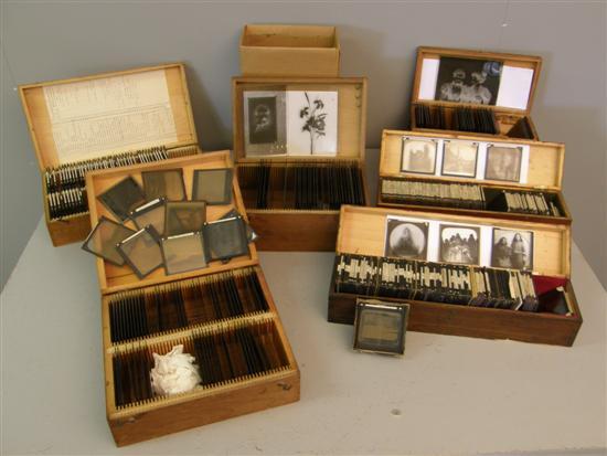 Appraisal: Collection of magic lantern slides to include views of Italian