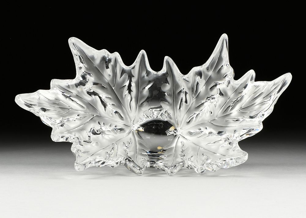 Appraisal: A LARGE LALIQUE FROSTED AND CLEAR CRYSTAL CENTER BOWL LE