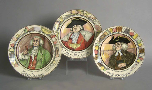 Appraisal: Three Royal Doulton plates depicting The Mayor Squire and Parson