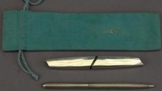 Appraisal: Tiffany German Sterling Silver Pen w Case Tiffany German Sterling