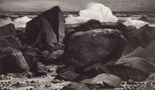 Appraisal: TWO STOW WENGENROTH - LITHOGRAPHS Titled 'Rocks and the Sea'