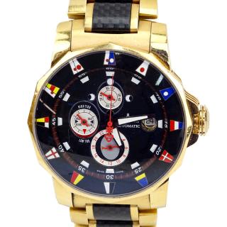 Appraisal: Man's Corum Karat Yellow Gold and Carbon Fibre Admiral's Cup