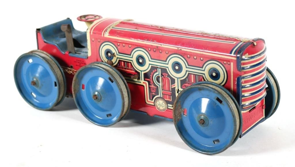 Appraisal: MARX TIN LITHO WHEEL WINDUP TRACTORMarx toy tin litho wind-up