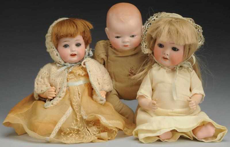 Appraisal: Lot of Bisque Baby Dolls Heubach-Koppelsdorf character baby with glass