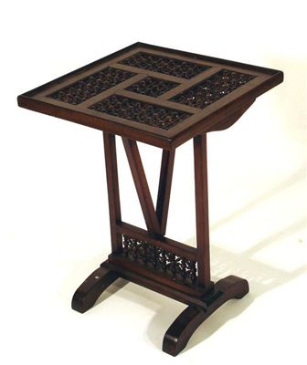 Appraisal: A Liberty Co Moorish mahogany occasional table the square top