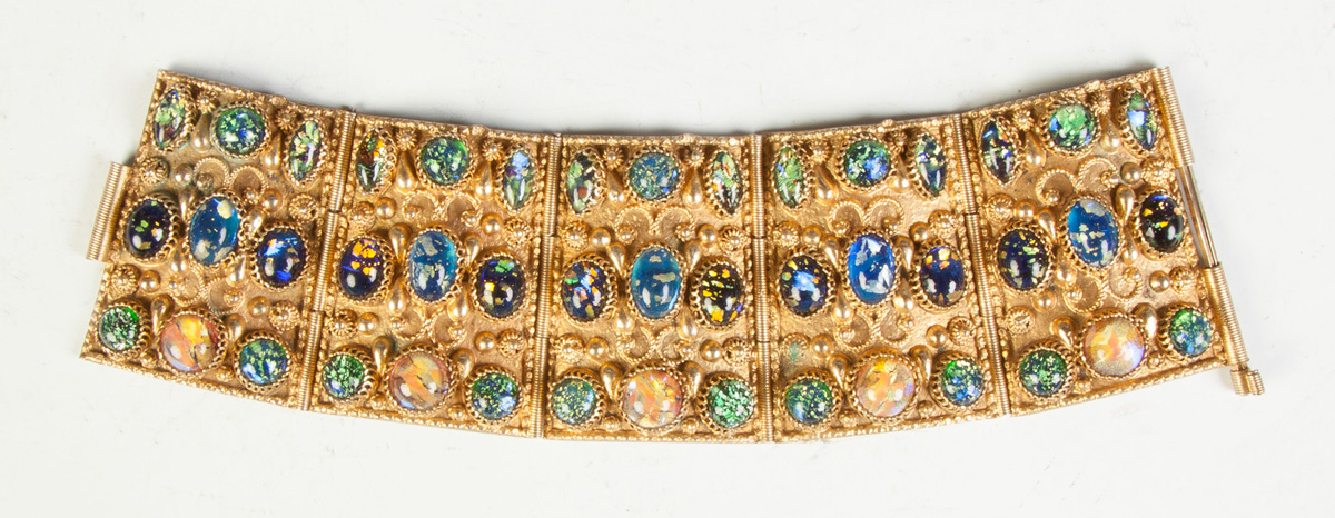 Appraisal: Middle Eastern Jeweled K Gold Bracelet grams