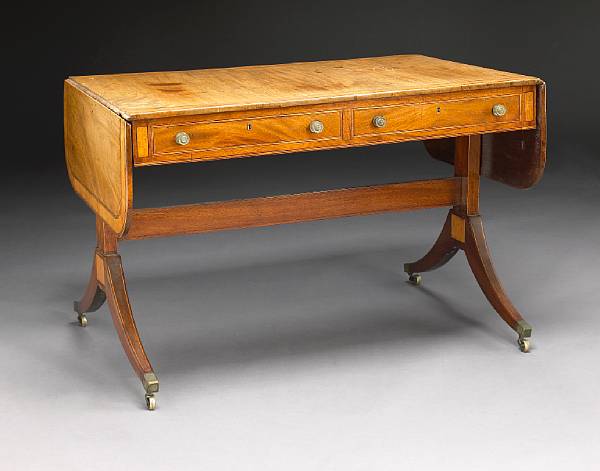 Appraisal: A Regency inlaid mahogany sofa table first quarter th century