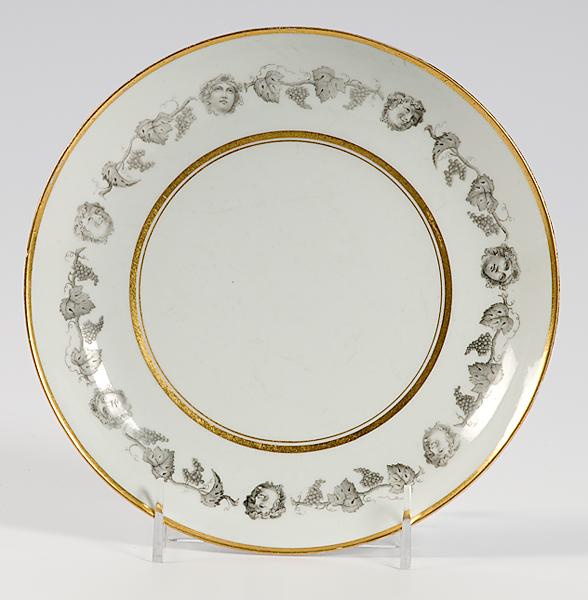 Appraisal: FLIGHT BARR AND BARR BOWL Porcelain plate with gilding around