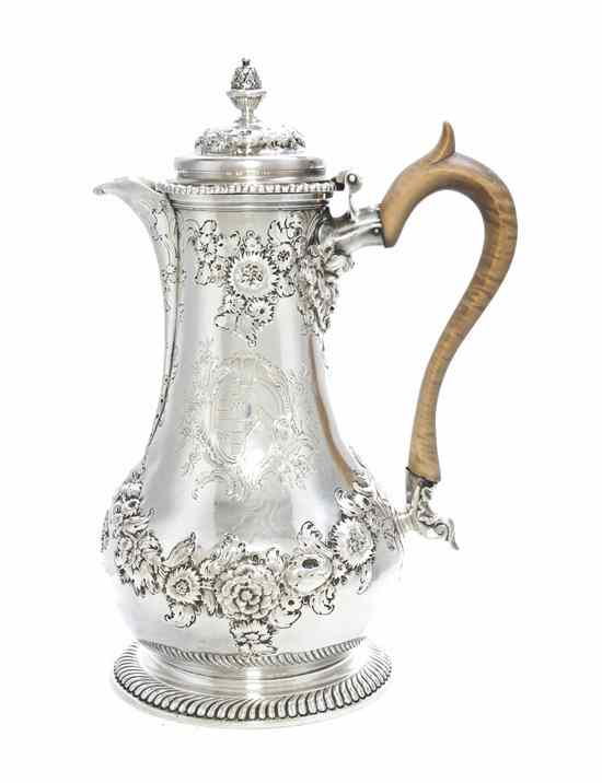 Appraisal: A George II Silver Coffee Jug Thomas Whipham London the