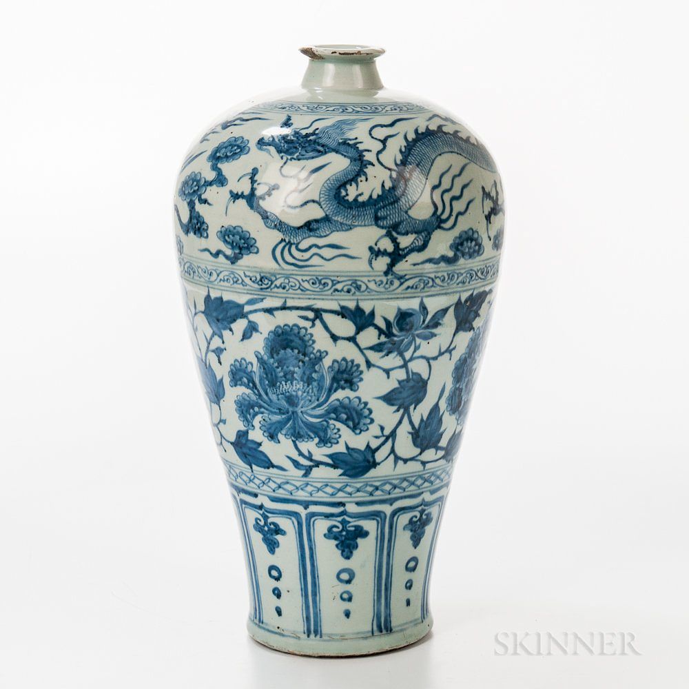 Appraisal: Blue and White Meiping Vase Blue and White Meiping Vase