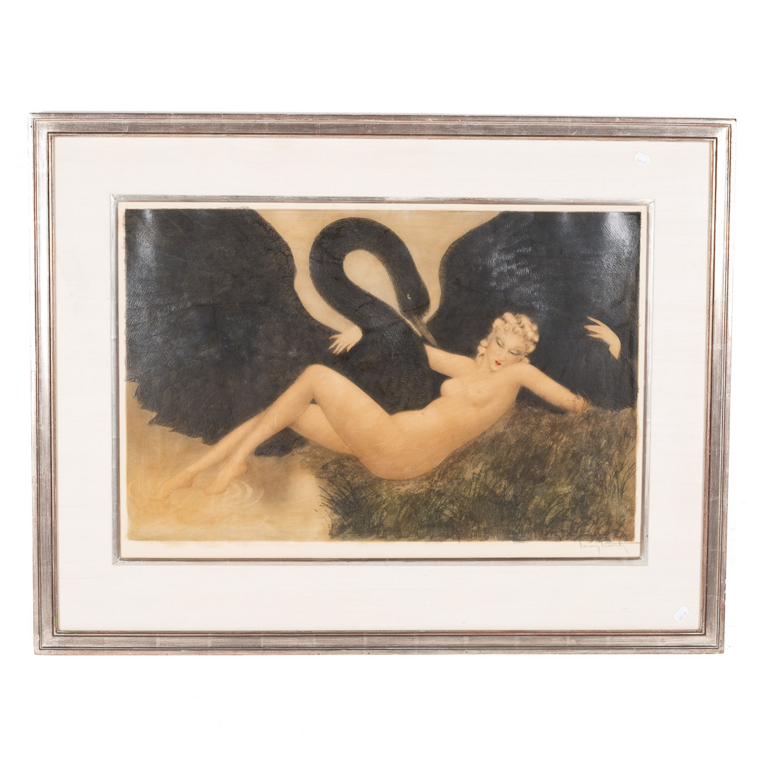 Appraisal: Louis Icart Leda and the Swan etching French - Etching