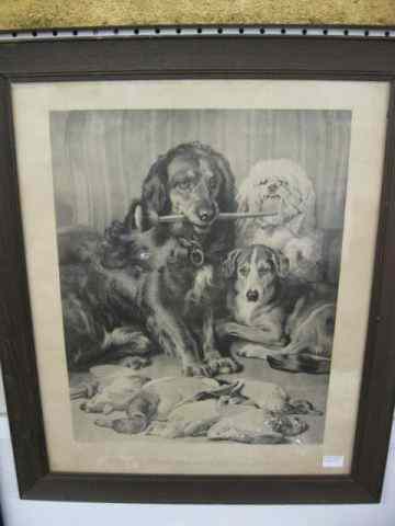 Appraisal: th Century Steel Engraving of Dogs Game''Well Bred Sitters that