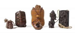 Appraisal: Three Carved Wood Inros the first in the form of