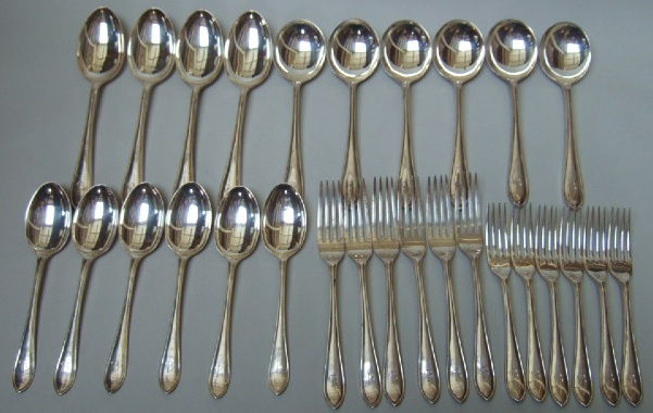 Appraisal: A silver part table service of Sandringham pattern table flatware