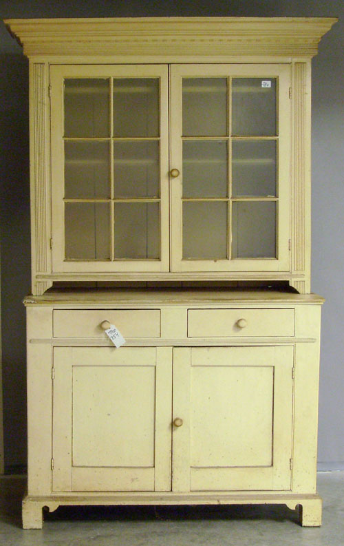 Appraisal: Pennsylvania -part Dutch cupboard early th c h w