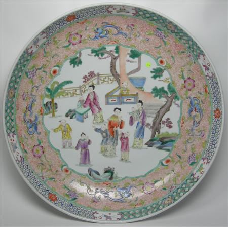 Appraisal: A large Chinese famille rose charger Qianlong mark but later