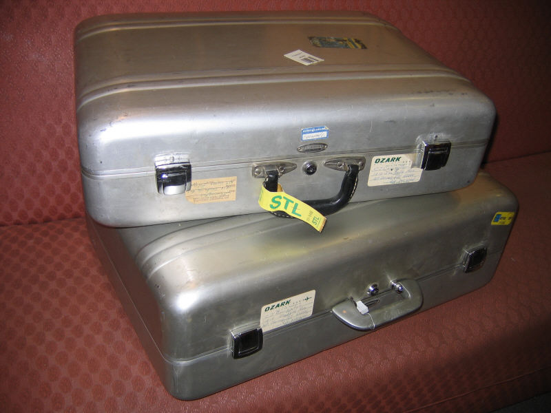 Appraisal: HALLIBURTON LOS ANGELES Two aluminum suitcases registered AA- and AA-