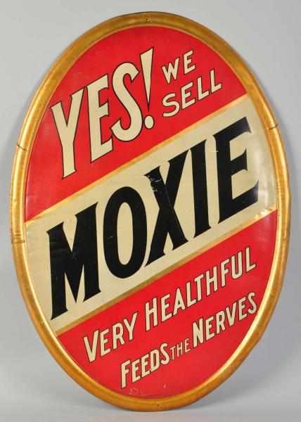 Appraisal: Early Tin Moxie Oval Sign Circa to Great classic look