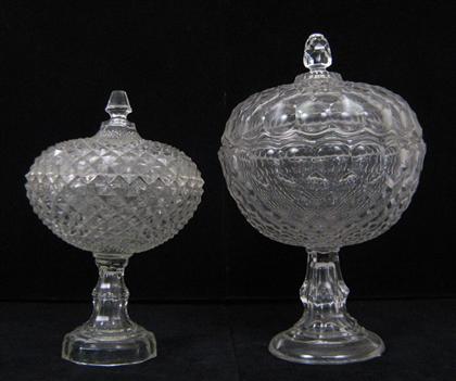 Appraisal: Two pressed glass compotes H in in