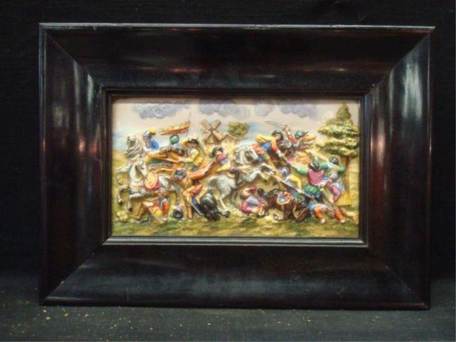 Appraisal: Capodimonte Style Polychrome Ceramic Battle Scene Marked Germany on verso