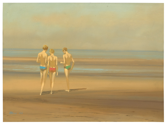 Appraisal: ROBERT BLISS Three Boys on the Beach Oil on board