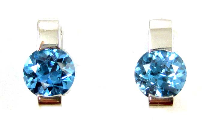 Appraisal: PAIR OF BLUE TOPAZ EARRINGS each k white gold earrings