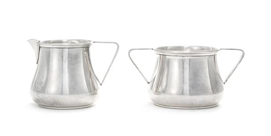 Appraisal: Sale Lot An American Silver Creamer and Sugar Bowl S