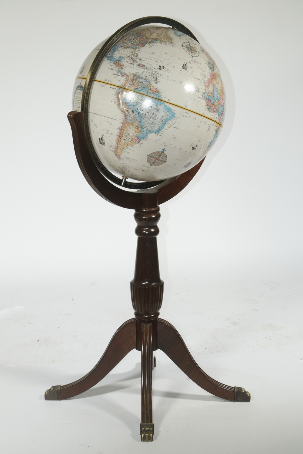 Appraisal: CONTEMPORARY REPLOGLE FLOOR GLOBE Contemporary World Globe with metal chapter