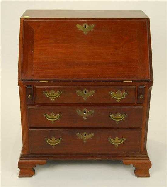 Appraisal: CHIPPENDALE STYLE MAHOGANY DIMINUTIVE SLANT FRONT DESK circa height inches