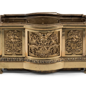 Appraisal: A French Gilt Bronze Jardini re in the Louis XIV