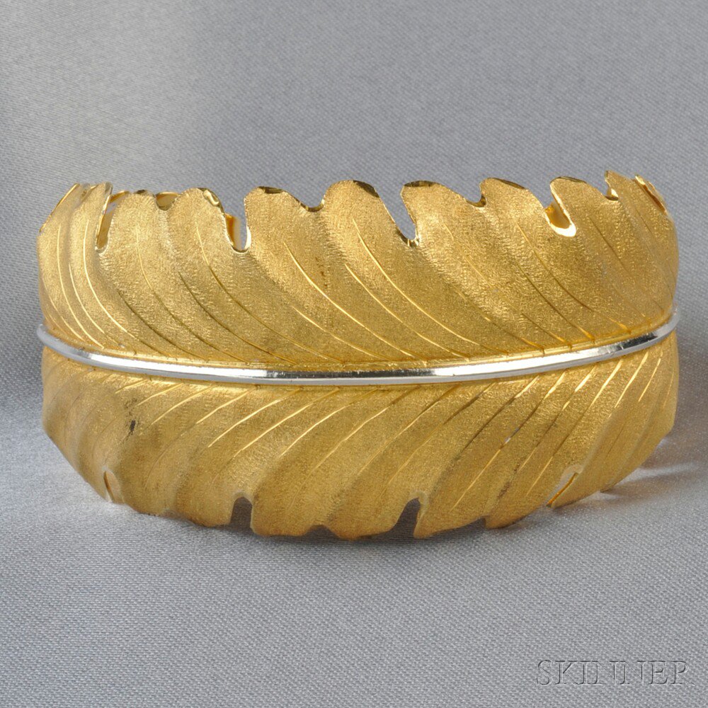 Appraisal: kt Gold Cuff Mario Buccellati designed as a finely textured