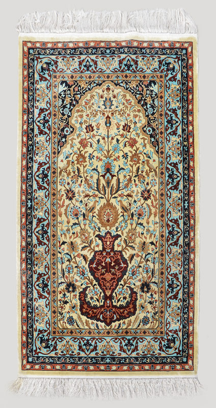 Appraisal: PERSIAN NAIN HAND KNOTTED SILK RUG ' '' x '