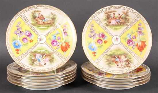 Appraisal: Set of eleven Dresden porcelain luncheon plates early th century